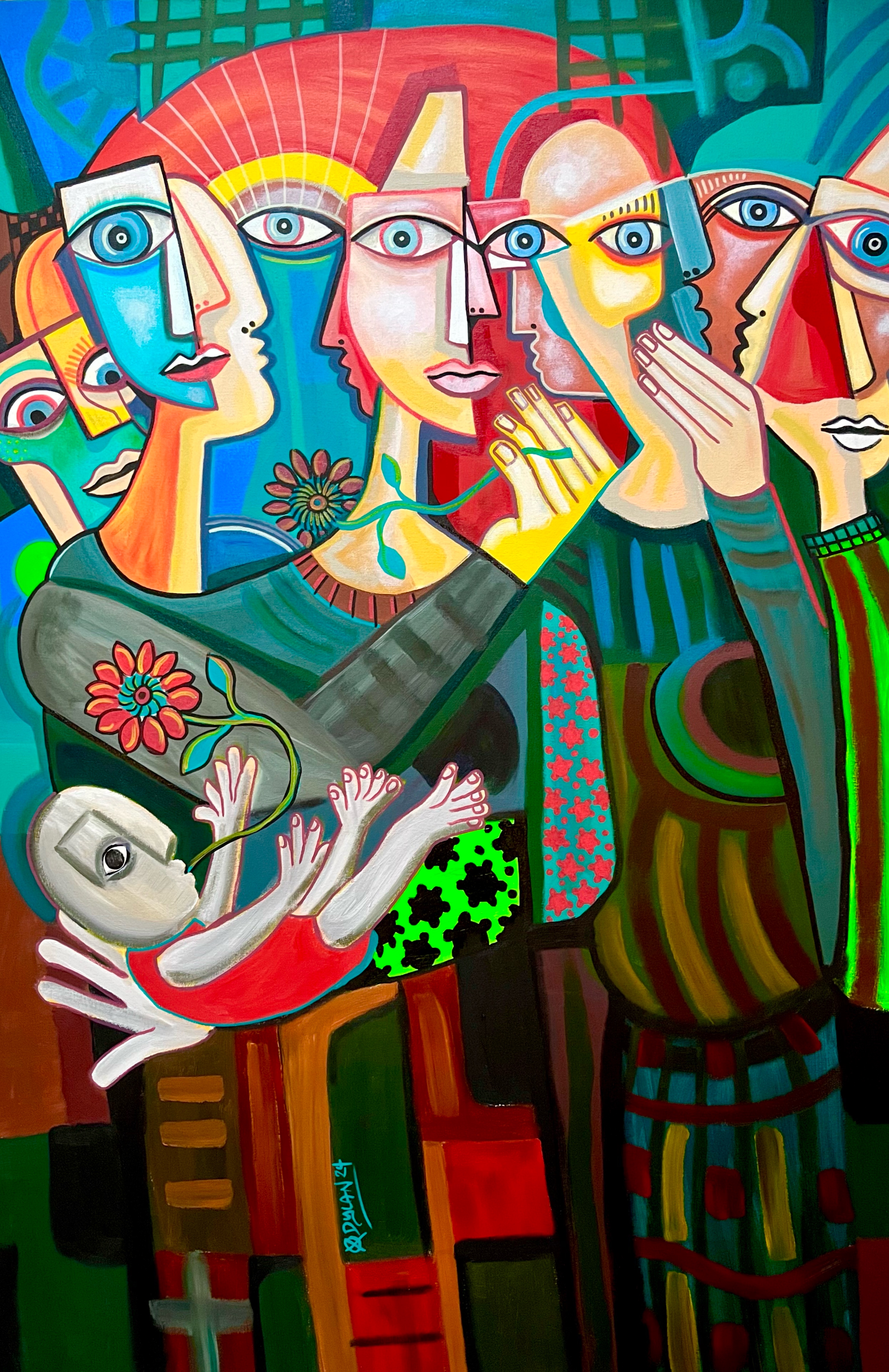 A Gifted Gathering (Large canvas painting)