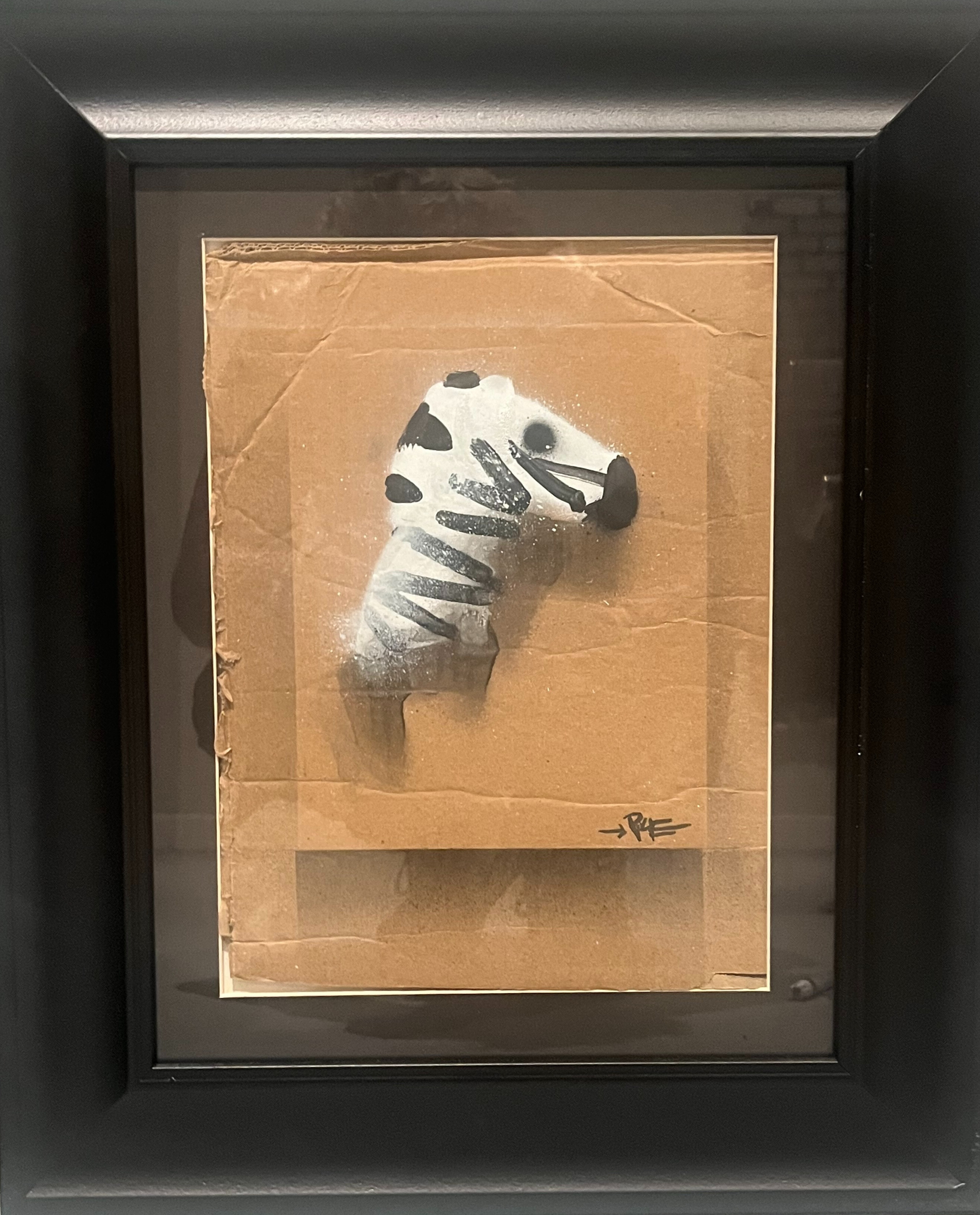 Zebra on Cardboard
